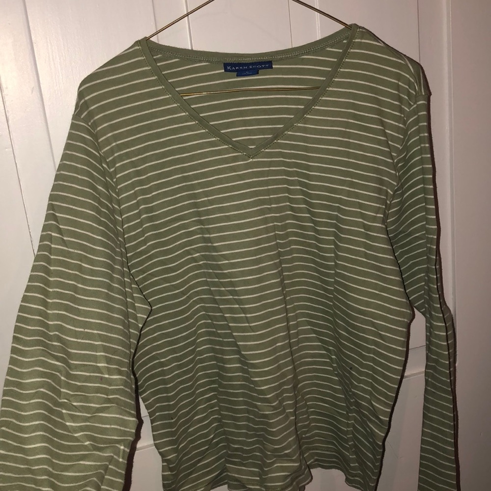 Green striped t shirt